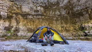 Solo Backpacking Deep In The Forest To A CRAZY Waterfall !!