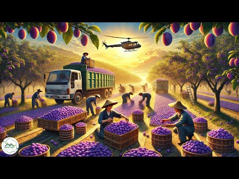 Harvesting Billions of Plums in California, Process Plums in a Factory | Agricultural Documentary
