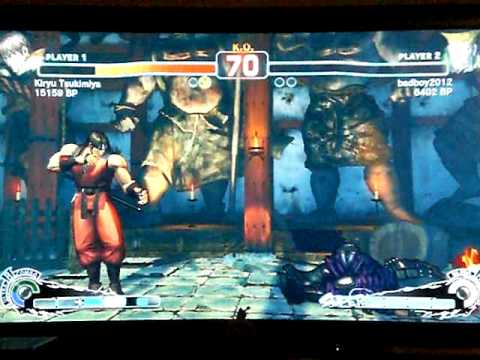 Kiryu Tsukimiya [Guy] vs badboy2012 [Guile] SUPER STREET FIGHTER 4 - Japanese Online Ranked Matches