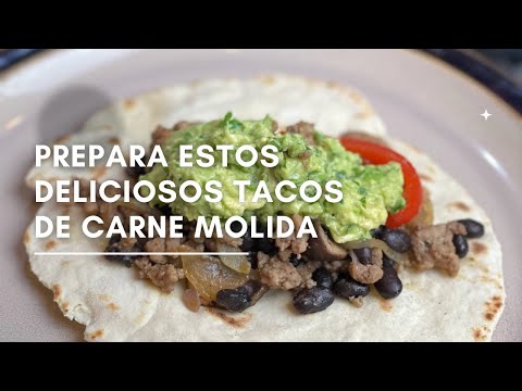 Como hacer tacos de carne molida con tortillas de harina hechas a mano #shorts