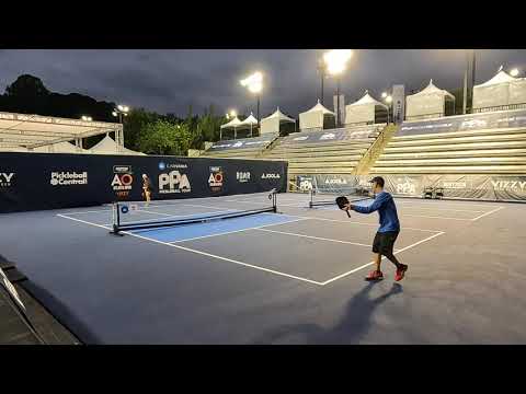 SINGLES: Callie Jo Smith -vs- Mike Hall / Stadium Court @ AO. 2023 / Just playing points.