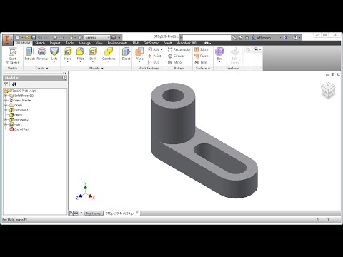 Inventor Tutorial with Isometric Sketches – Intermediate part 14 of 20