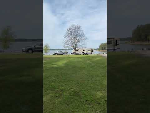 Video of walking toward campsites near the lake, 50s and higher