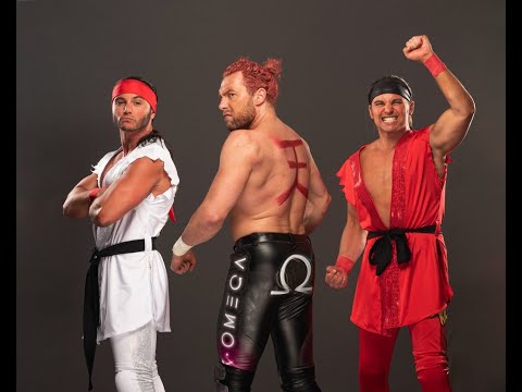 Street Fighter at AEW Fyter Fest 2019. Kenny Omega as Akuma/Gouki. The Young Bucks as Ken & Ryu.