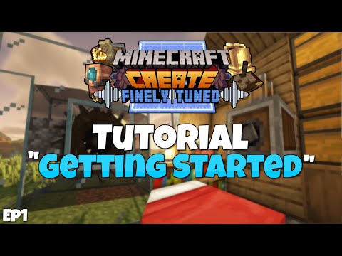 Minecraft Create Mod 0.3.2 Tutorial - Water Wheel, Mechanical Press, Handcrank Ep 1