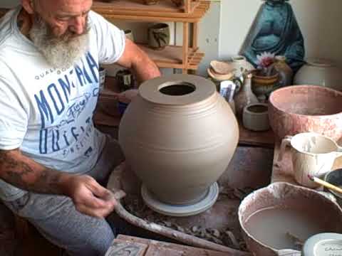 pottery two piece vase construction and throwing neck