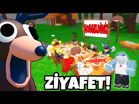 TÜM ORMANA YEMEK YAPTIM!! HERKES GELDİ! ŞÜKRAN GÜNÜ ÖZEL YEMEĞİ AŞIRI ZORDU - ROBLOX ORMANDA 99 GECE
