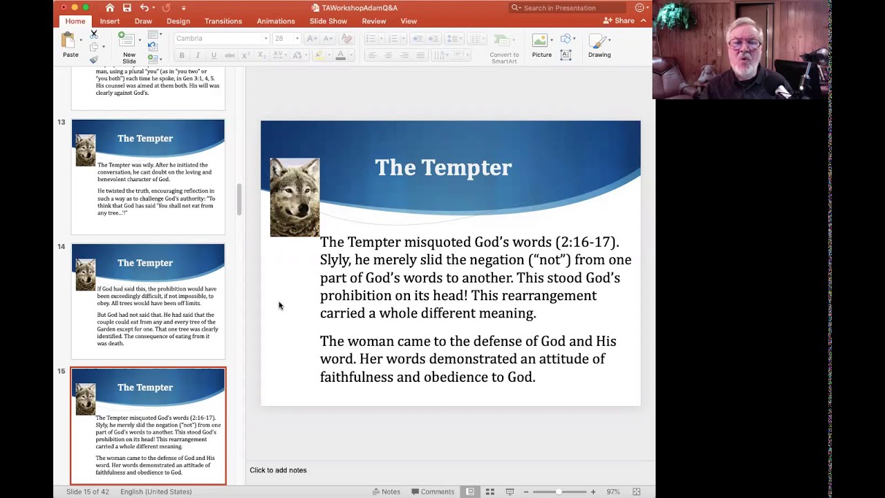 5. Genesis 3:14-15, 17-19 - Adam & the Tempter (the 2 Rebels)