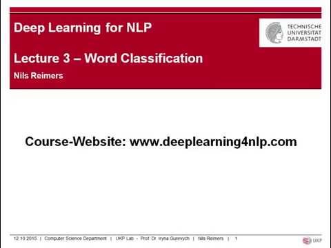 Deep Learning for NLP - Lecture 3