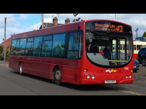2004 Ex trentbarton Scania L94UB Wright Solar (FN04 HSF) reversing
