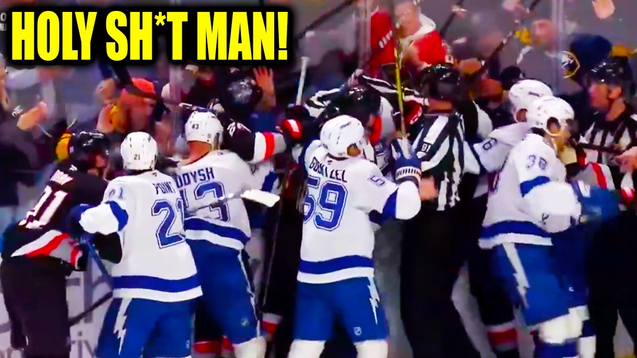 Buffalo Sabres vs Tampa Bay Lightning END OF GAME Fight Scrum | 2026 Hockey Highlights