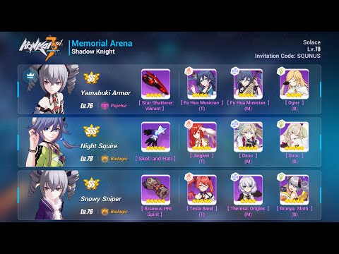 Honkai Impact - Budget Memorial Arena (Master) W2 - SK [36224]* AKA [30133]* Hephaestus [31040]