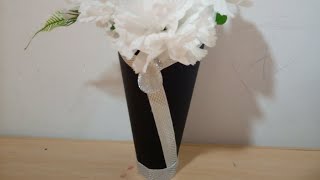 How to make a paper flower Vase ⚱️💐