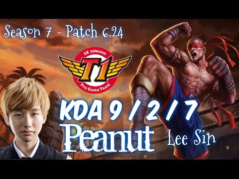 SKT T1 Peanut LEE SIN vs REK'SAI Jungle - Patch 6.24 KR Ranked