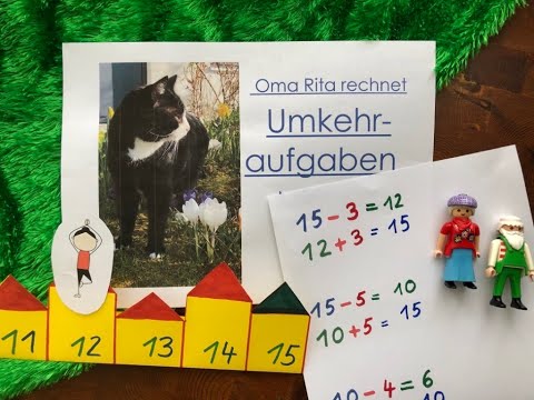 Umkehraufgaben - 1. Klasse - Minus - Zahlenraum bis 20 - ohne Zehnerübergang - an der Zahlenstraße