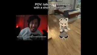 Cover art for Markiplier explain the concept of the backroom to a human wolf hybrid child with the attention span shorter than a goldfish