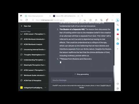 ChatGPT Spirituality ACIM Lesson 309 - I will not fear to look within today