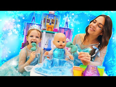 Puppen Video mit Baby Born für Kinder. Elsa-Party. Spielspaß mit Maya und Lina
