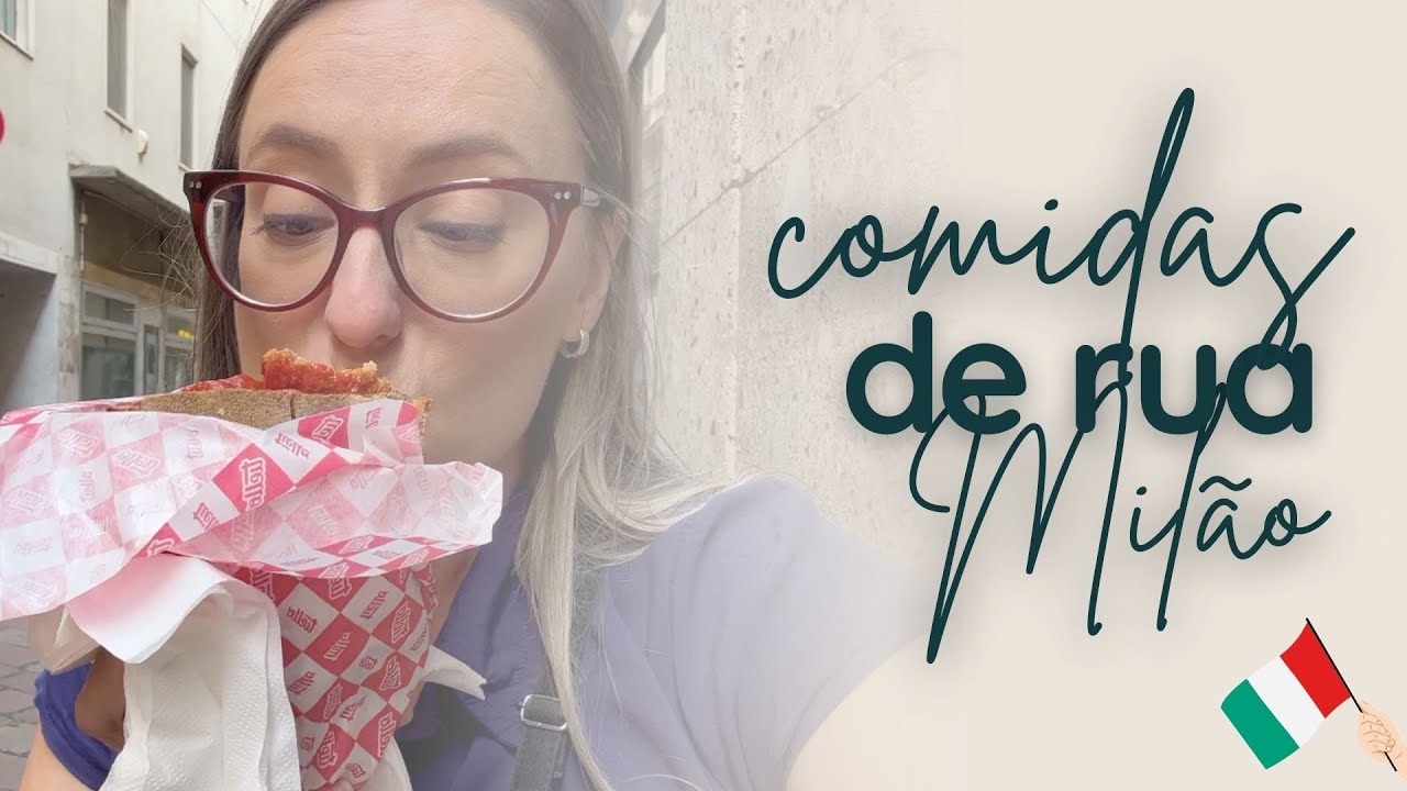 EXPERIMENTEI DUAS COMIDAS DE RUA DE MILÃO⎪Comendo perto do Duomo di Milano ⎪Cissa na Itália