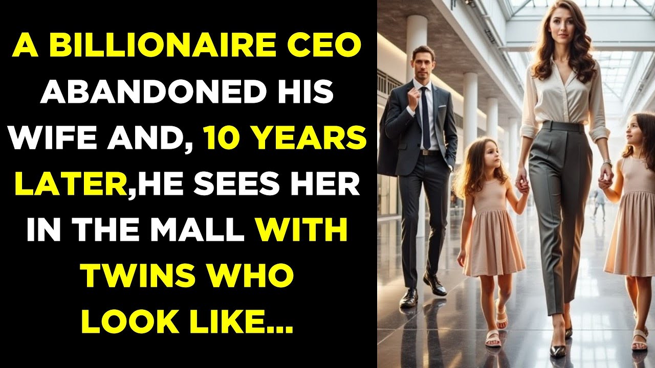 A Billionaire CEO Abandoned His Wife,10 Years Later,He Sees Her In The Mall With Twins Who Look Like