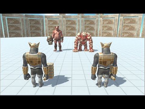 LAVA GOLEM WITH OGRE LORD VS 2 MINIBOSS - Animal Revolt Battle Simulator