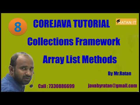 Corejava Tutorial Collection Framework Video 8 Array List Methods By Ratan Sir