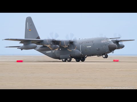 🌊 Military Transport Aircraft – Beach Landings & Takeoffs at Lakolk, Rømø 🇩🇰✈️