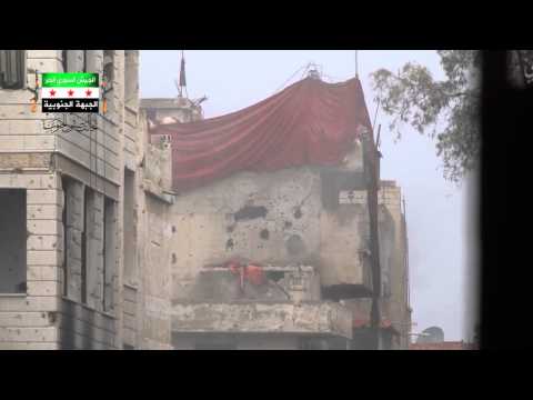 استهداف تحصينات قوات النظام في درعا المحطة بمدفع SPG9 من قبل تحالف صقور الجنوب