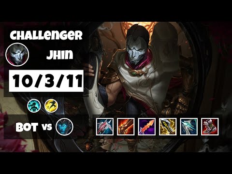 Jhin Bot Lane 11.14 Challenger Gameplay Replay S11 (10/3/11) - NA