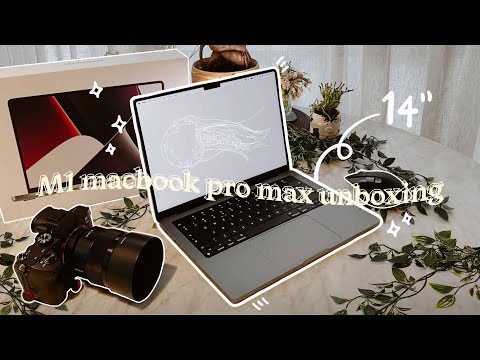 ☁️🍂 2021 macbook m1 pro max 14” aesthetic unboxing | asmr packaging sounds ✨NO TALKING✨