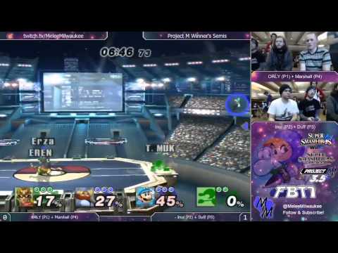 FBT7 - ORLY (P1) + Marshall (P4) vs Inui (P2) + Duff (P3) - Project M Winner's Semis