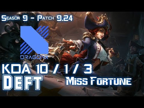DRX Deft MISS FORTUNE vs LUCIAN ADC - Patch 9.24 KR Ranked