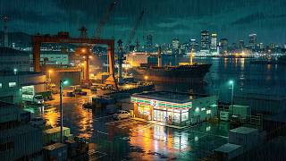 90's Japanese Harbor Rain 🌧️ | Nostalgic Lofi Ambience for Sleep, Focus & Midnight Relaxation