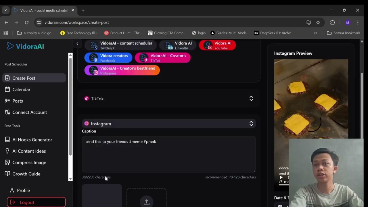 VidoraAI - Social media scheduler demo video
