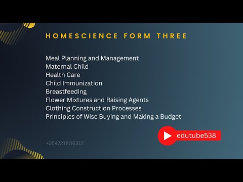 Form 3 Home Science