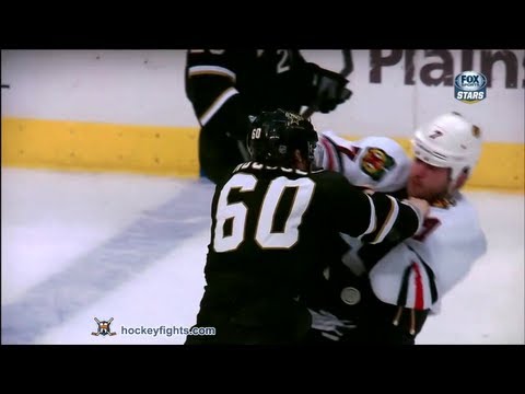 Brent Seabrook vs Antoine Roussel Mar 16, 2013