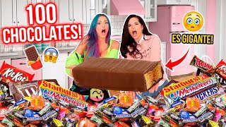MEZCLE 100 CHOCOLATES!🍫 HICE UNO GIGANTE!😱 ft. Camila Guiribitey | Katie Angel