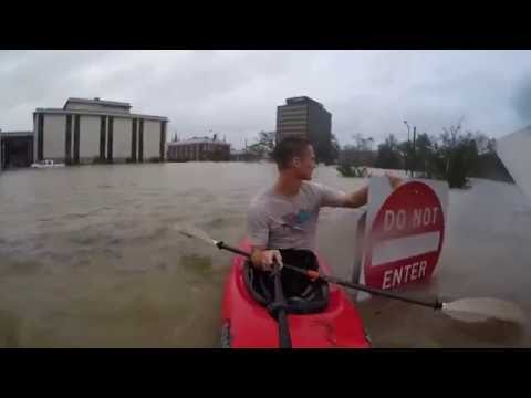Fayetteville, NC Flooding 8OCT2016 Kayaking INSIDE a building. Hurricane Matthew