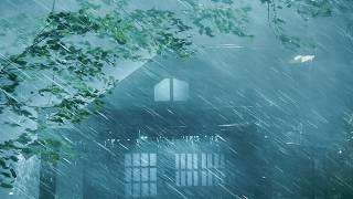 🌩️ Fall Asleep Instantly to a Heavy Thunderstorm | INTENSE Rain, Powerful Thunder & Strong Winds