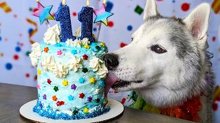 Fluffy Land Cloud Birthday Cake for Dogs ☁️ DIY Dog Treats