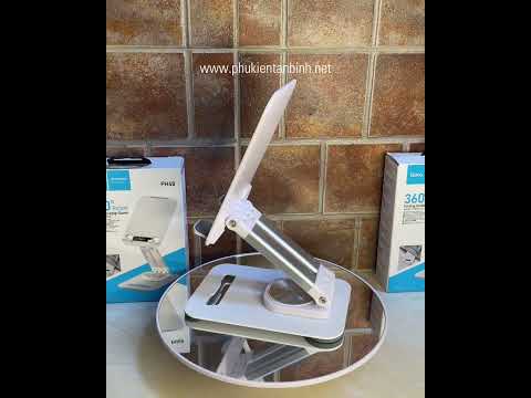 Подставка для планшета и телефона настольная HOCO Fun dual axis 360 rotating (4,5"-12,9", Металл ). Black - фото 1 - id-p1859690932