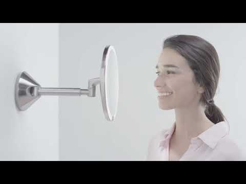 Simplehuman Kosmetická zrcadla - Kosmetické nástěnné zrcátko s LED osvětlením, lesklá nerez ST3015