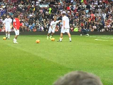Mark Owen warming up for Soccer Aid - 08.06.14
