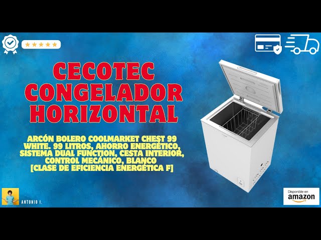 Vídeo relacionado con Cecotec Congelador Horizontal 99L Bolero CoolMarket Chest 99 White E. Altura 83,5cm, 47,6cm de Ancho, Bajo Consumo, Dual fuction: Congelador y Frigorífico, Control Mecánico, Cesta Interior