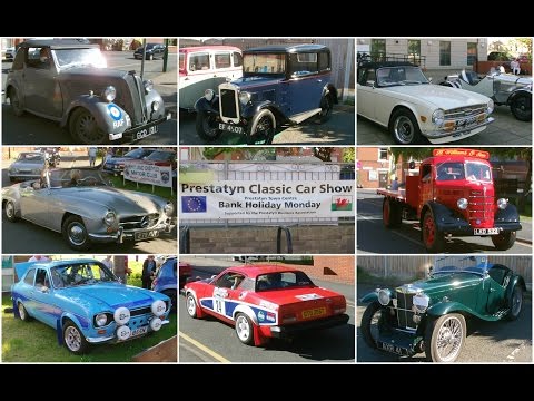 Prestatyn Classic Car Show 30.5.2016 - cars arriving - Ford Triumph AC Mercedes Austin