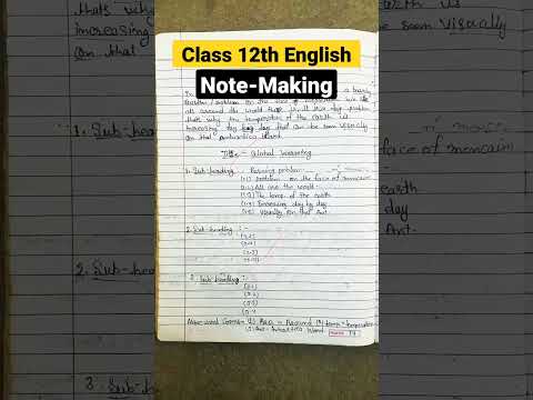 class 12th english note making process karana sikhe #class12th #shorts #trending #notemaking