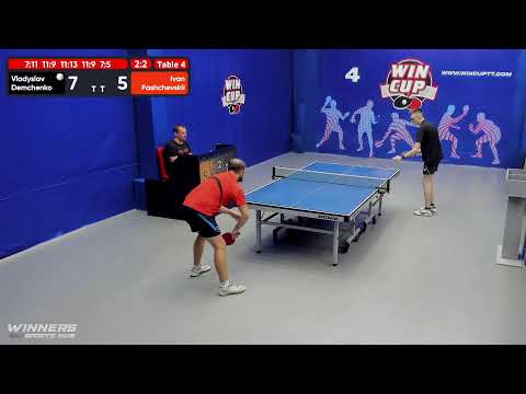 02:30 Демченко Владислав 3-2 Фащевский Иван  стол 4  ЮГ-7  18.07.22