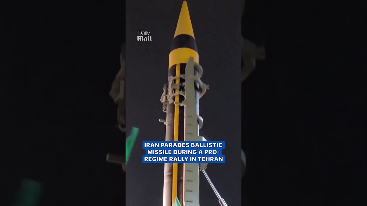 Iran parades ballistic missile during a pro-regime rally in Tehran