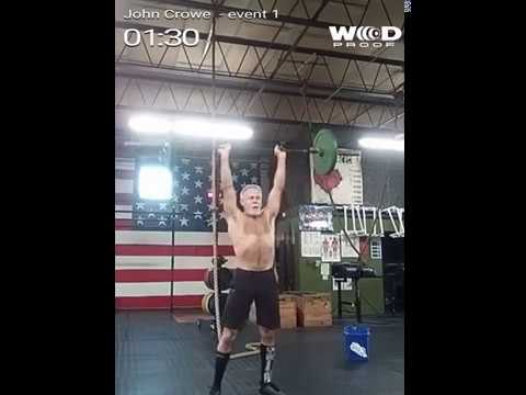 John Crowe 2018 CrossFit Games Age Group Qualifiers 55-59 event 1 2nd attempt