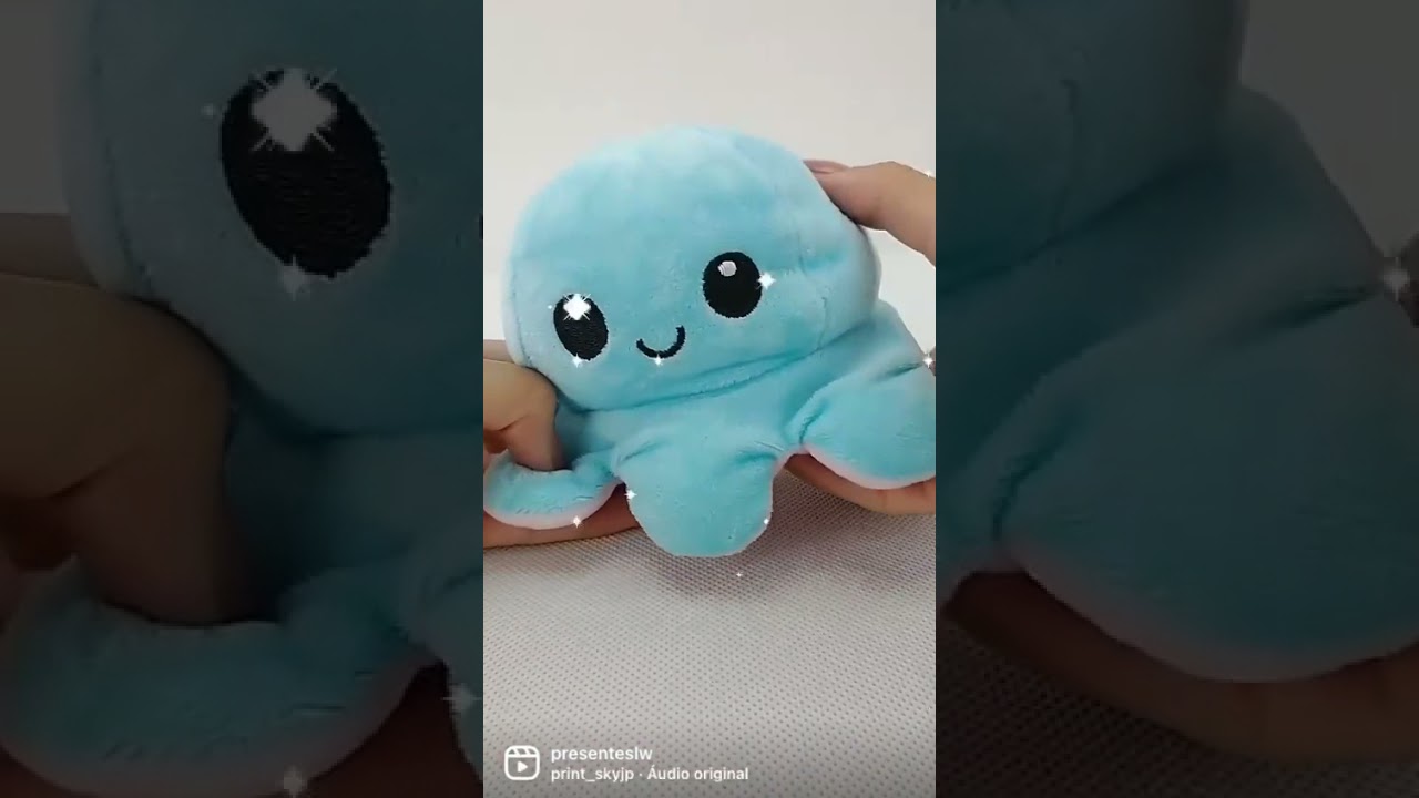 Polvo Reversível Humor Tiktok Pelúcia Dupla Face E Emoções